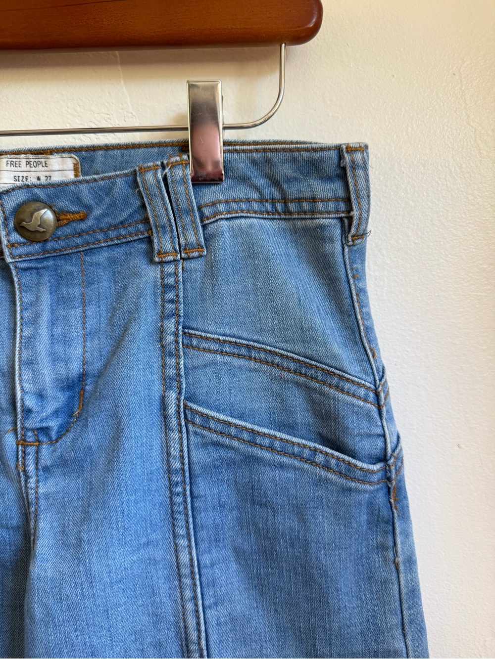 Free people super 70s wide leg flare jeans 27 - Picture 6 of 9